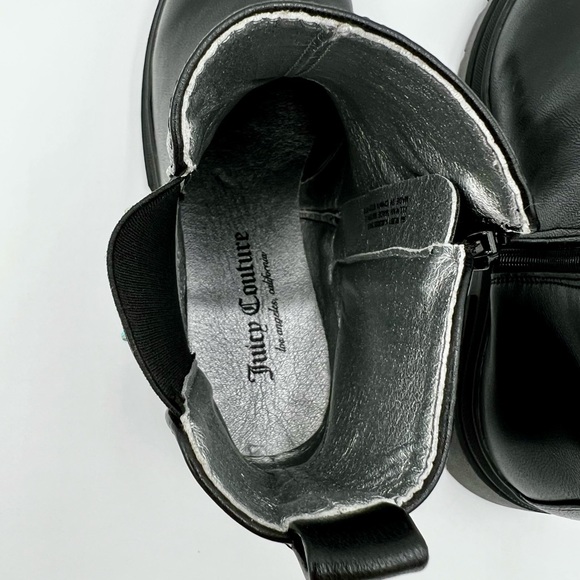 🏙️ Juicy Couture Ankle Boots Round Toe Zipper Diamond Logo - Picture 10 of 12